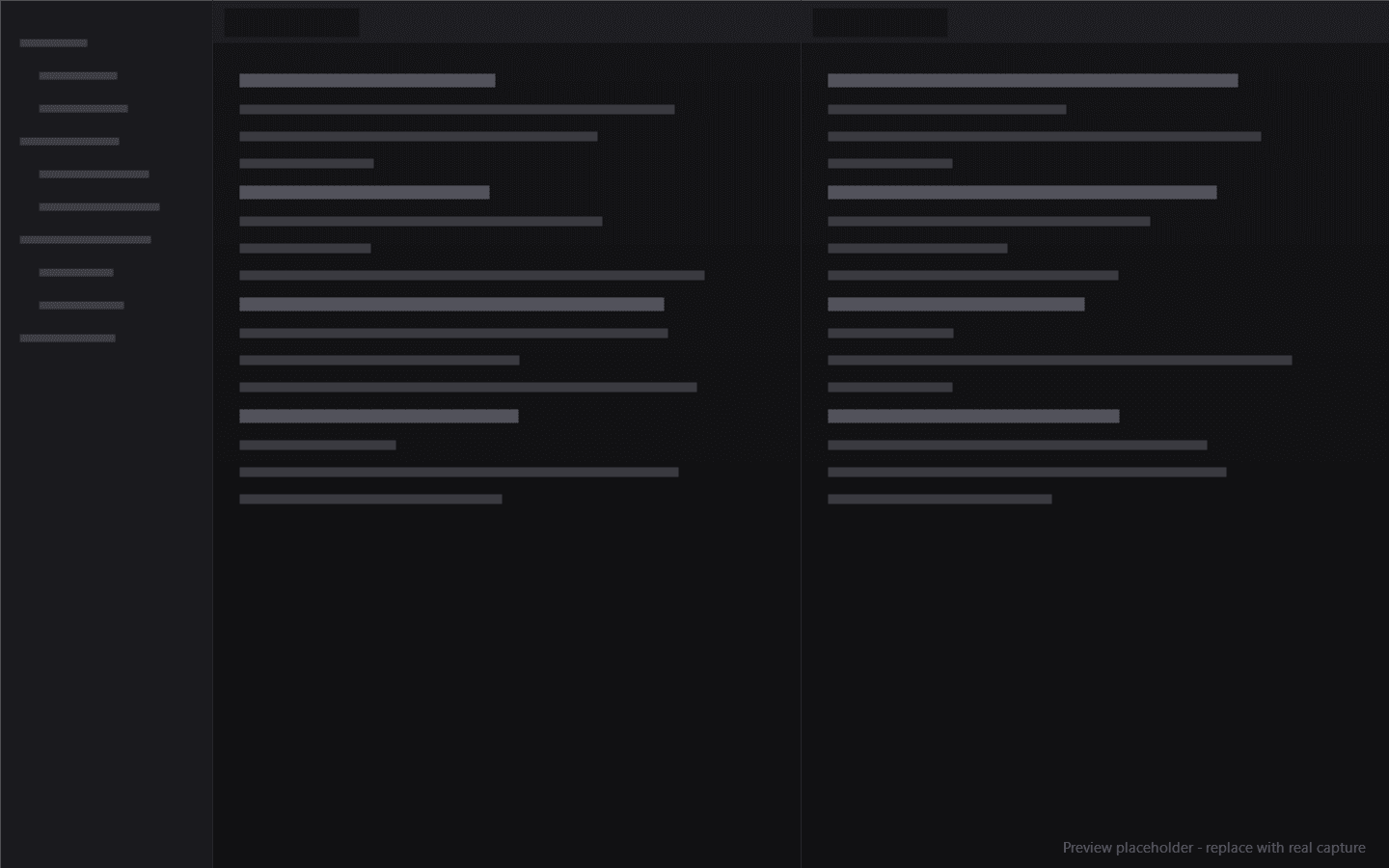 NoteVault split view with two files side by side